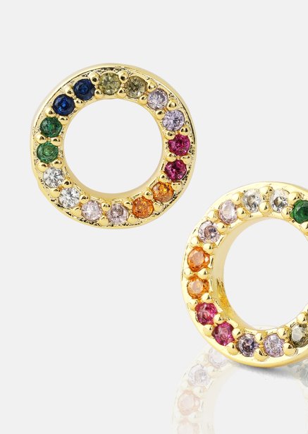 Örhängen Prism Halo - 18k Guldpläterade