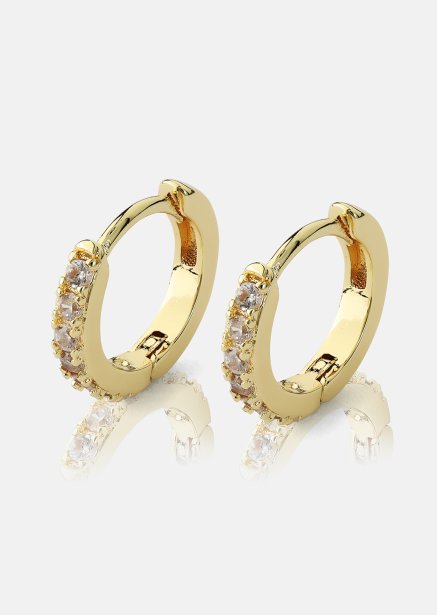 Örhängen Crystal Hoops - 18k Guldpläterade