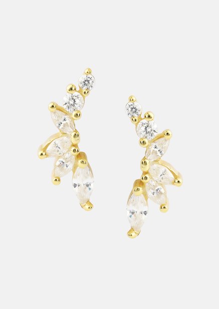 Örhängen Leaf Studs - 18k Guldpläterade