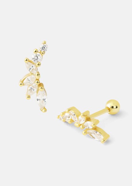 Örhängen Leaf Studs - 18k Guldpläterade