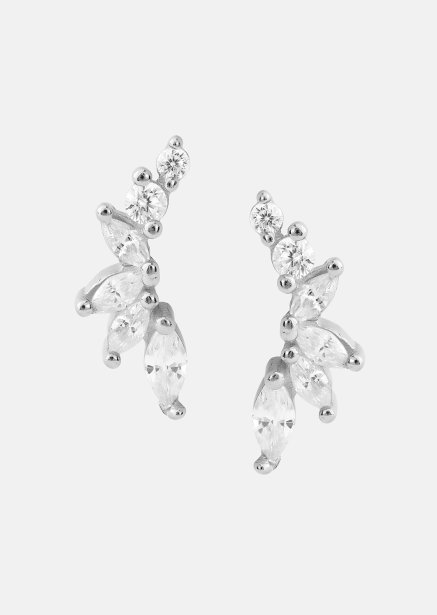 Örhängen Leaf Studs - Silverpläterade