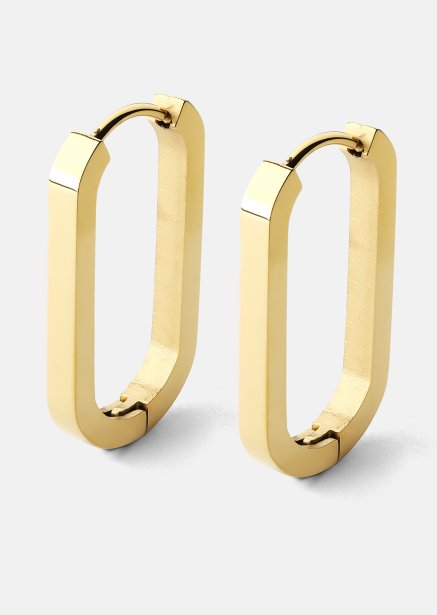Örhänge Edge Hoops - 18k Guldpläterat