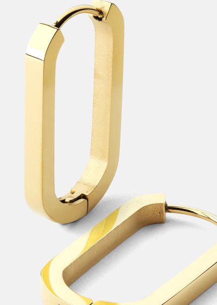 Örhänge Edge Hoops - 18k Guldpläterat