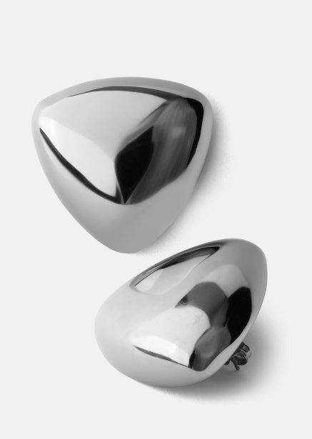 Örhängen Bold Curve – Silverpläterade