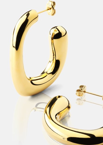 Örhänge Elegant Curve - 18k Guldpläterat