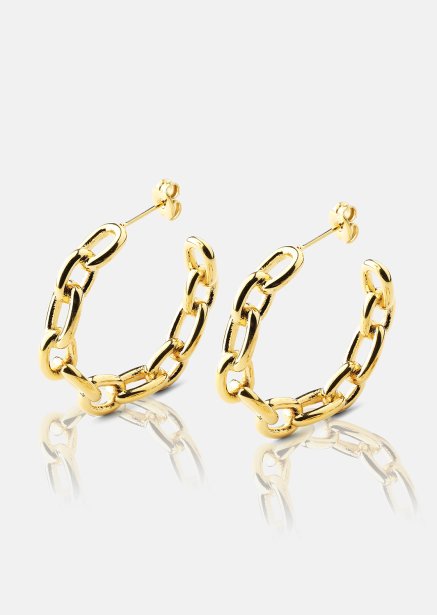Örhänge Chain Bold - 18k Guldpläterat