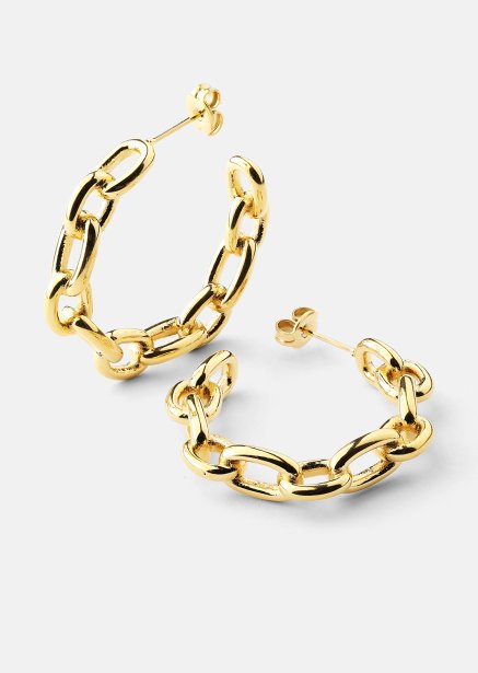 Örhänge Chain Bold - 18k Guldpläterat
