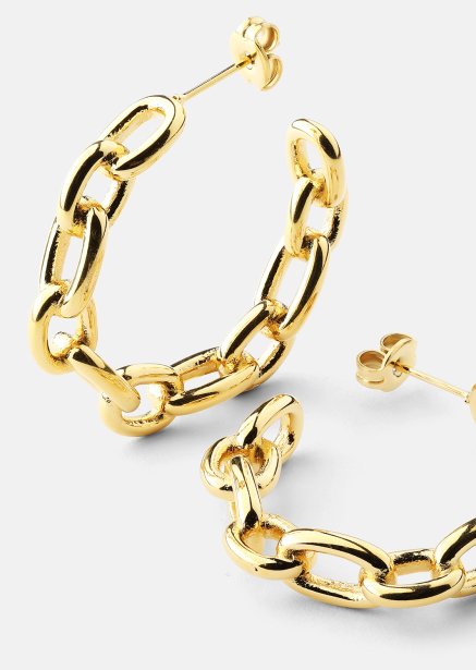 Örhänge Chain Bold - 18k Guldpläterat