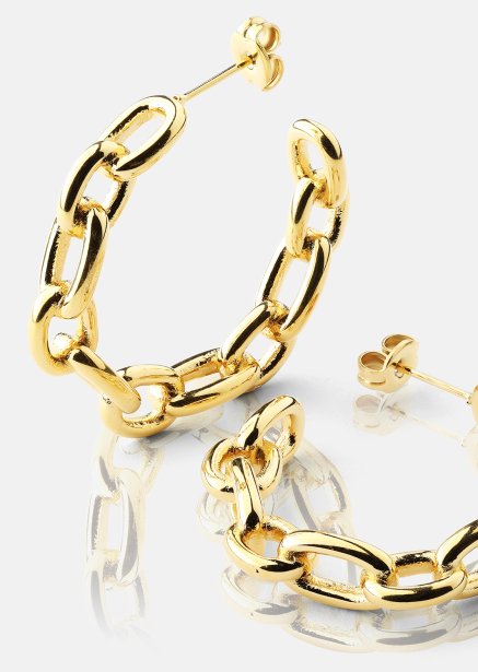Örhänge Chain Bold - 18k Guldpläterat