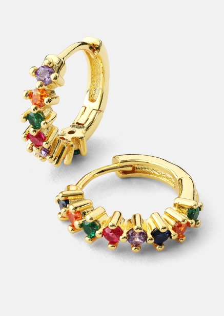 Örhänge Multicolor Shine - 18k Guldpläterat