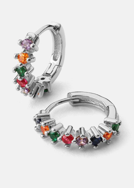 Örhänge Multicolor Shine - Silverpläterat