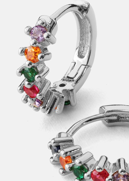 Örhänge Multicolor Shine - Silverpläterat