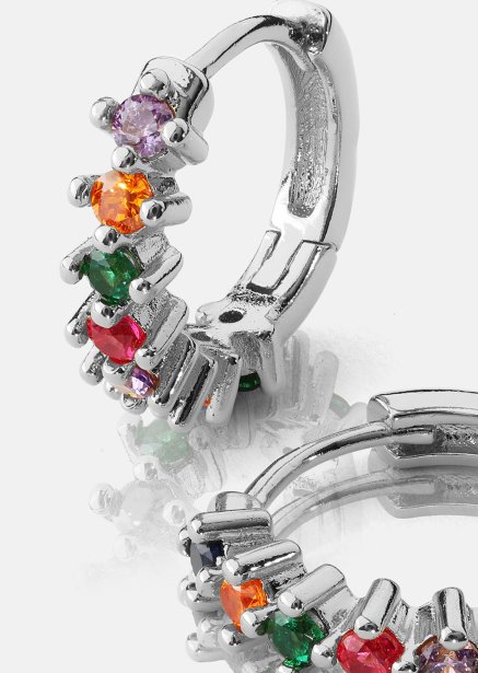 Örhänge Multicolor Shine - Silverpläterat