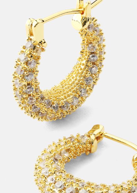 Örhänge Crystal Circle - 18k Guldpläterat