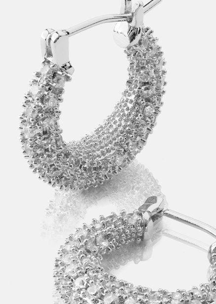 Örhänge Crystal Circle - Silverpläterat