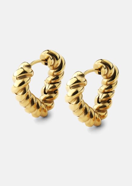 Örhängen Twisted Heart – 18k Guldpläterade
