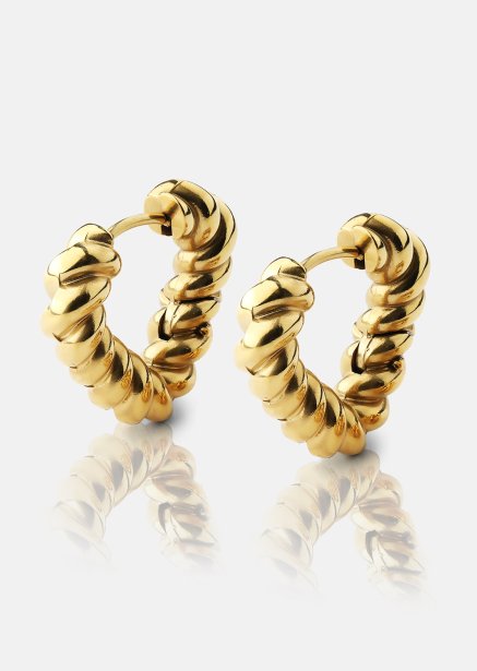 Örhängen Twisted Heart – 18k Guldpläterade