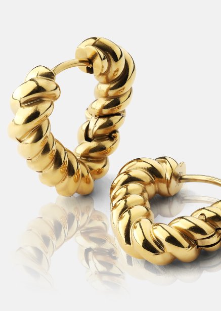 Örhängen Twisted Heart – 18k Guldpläterade