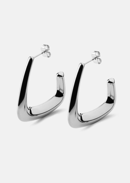 Örhängen Bold Curve – Silverpläterade