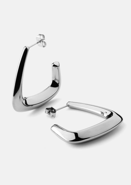 Örhängen Bold Curve – Silverpläterade