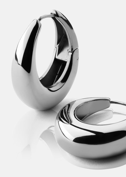 Örhängen Bold Curve – Silverpläterade