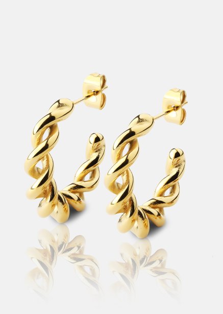 Örhänge Twist of Gold - 18k Guldpläterat