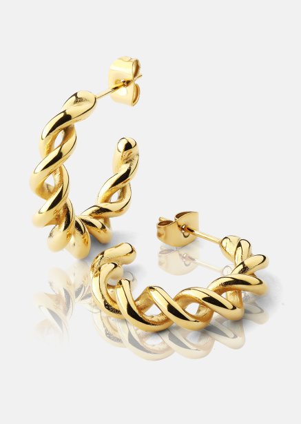 Örhänge Twist of Gold - 18k Guldpläterat