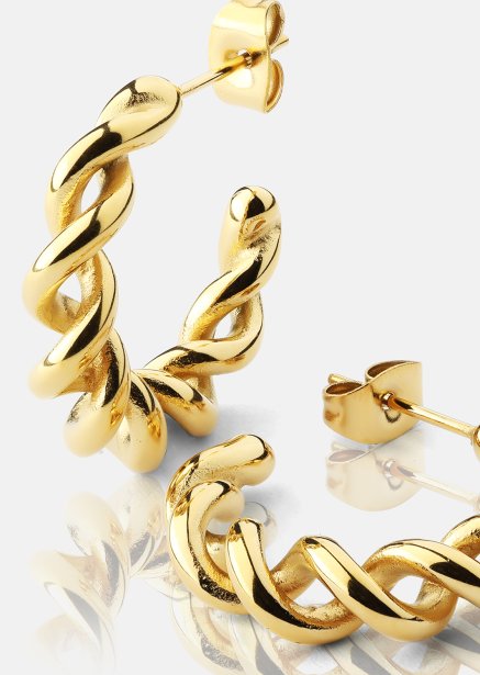Örhänge Twist of Gold - 18k Guldpläterat