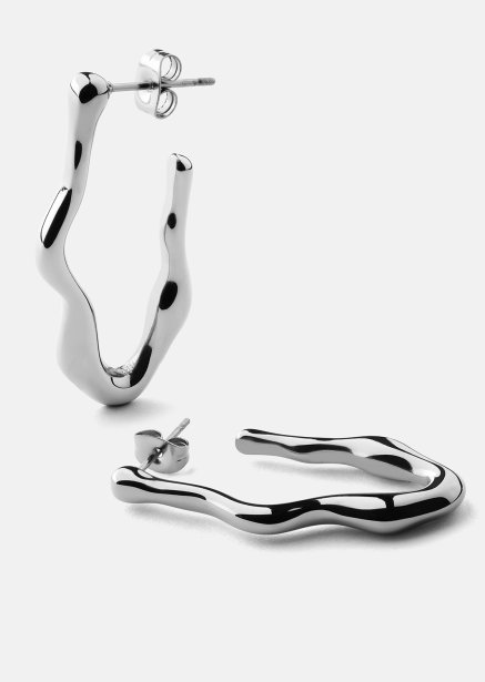 Flow Örhängen – Silverpläterade