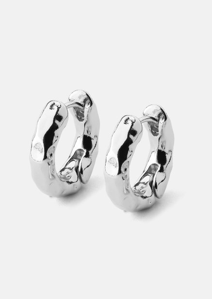 Örhänge Luxe Ripple Hoops - Silverpläterat