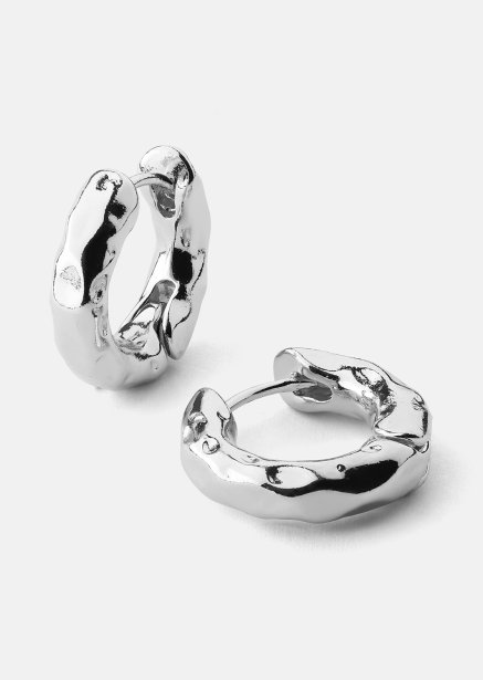 Örhänge Luxe Ripple Hoops - Silverpläterat