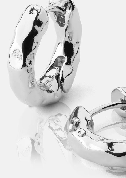 Örhänge Luxe Ripple Hoops - Silverpläterat