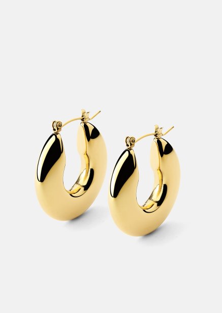 Örhänge Luna Bold Hoops - 18k Guldpläterat