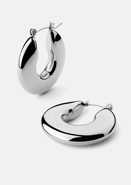 Örhänge Luna Bold Hoops - Silverpläterat