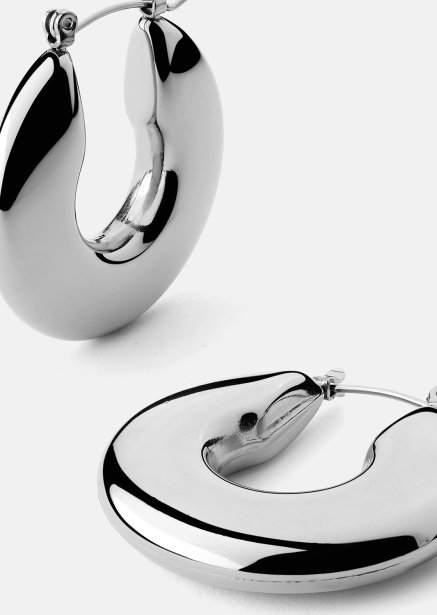Örhänge Luna Bold Hoops - Silverpläterat