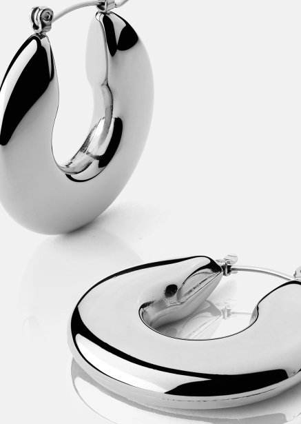 Örhänge Luna Bold Hoops - Silverpläterat
