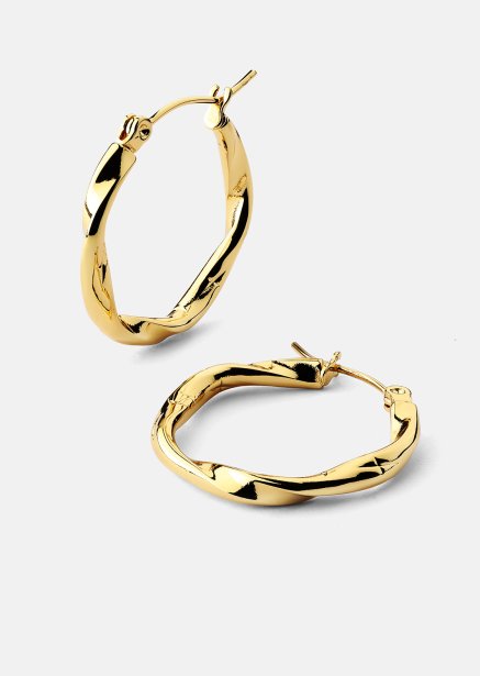 Twist Glow Hoops - 18k Guldpläterade Örhängen