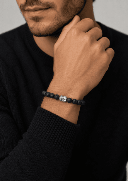 Pärlarmband Obsidian Aura