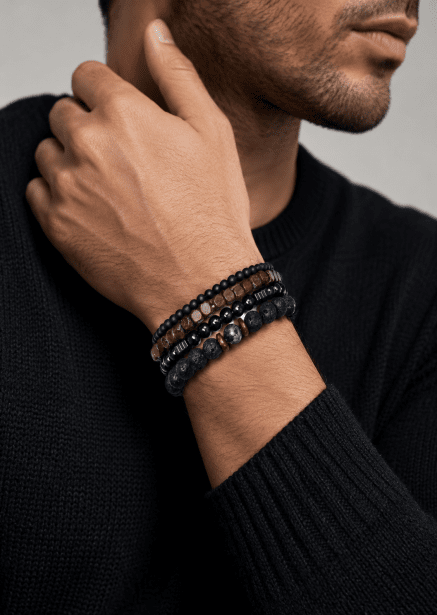Pärlarmband Obsidian Knack
