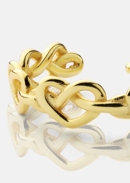 Ring Heart Link - 18k Guldpläterad