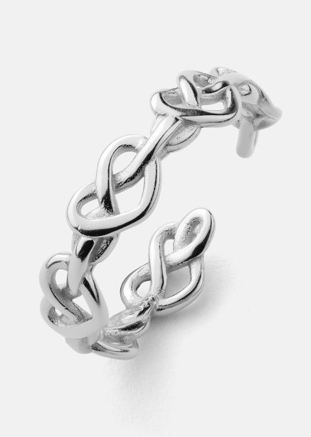 Ring Heart Link - Silverpläterad