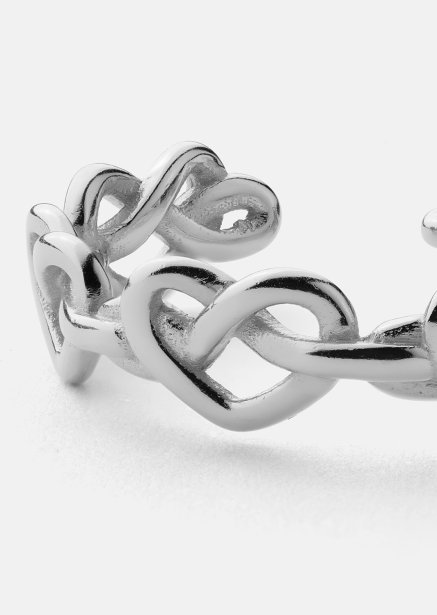 Ring Heart Link - Silverpläterad