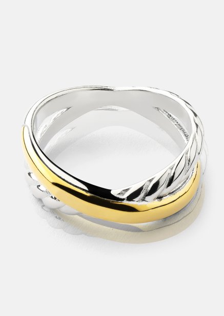 Ring Golden Silver Twist - 18k Guldpläterad