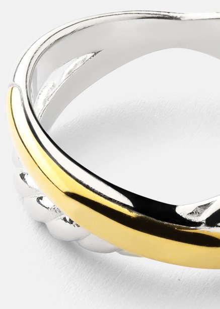 Ring Golden Silver Twist - 18k Guldpläterad