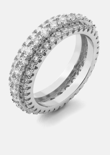 Ring Crystal Shimmer- Silverpläterad