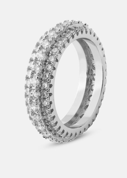 Ring Crystal Shimmer- Silverpläterad