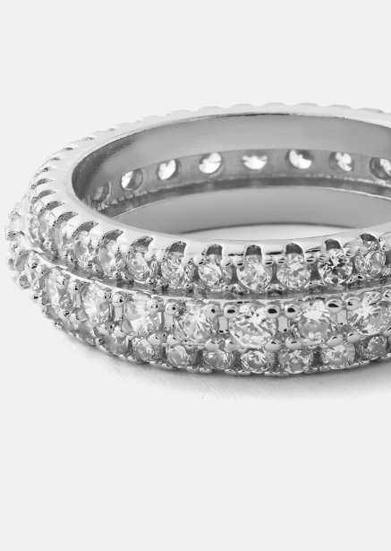 Ring Crystal Shimmer- Silverpläterad