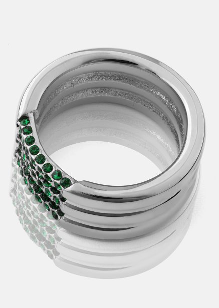 Ring Green Lumière - Silverpläterad