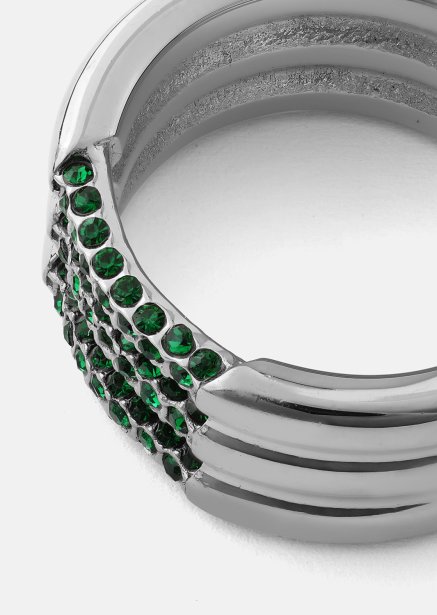 Ring Green Lumière - Silverpläterad