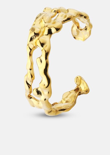 Ring Molten Wave - 18k Guldpläterad